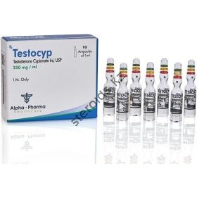 TestoCyp (Тестостерон ципионат) Alpha Pharma 10 ампул по 1мл (1амп 250 мг)